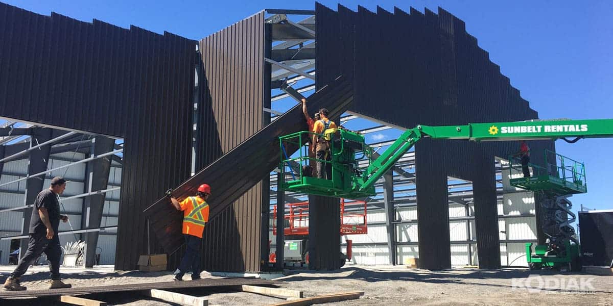 assembling-the-wall-cladding-for-a-6600-sq-ft-kodiak-steel-building
